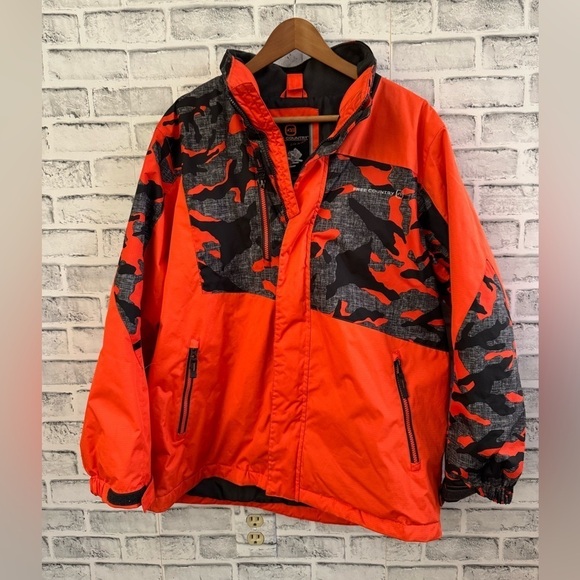 Free Country Other - Boy’s Free Country Orange and black camo hooded winter warm lined jacket 18/20